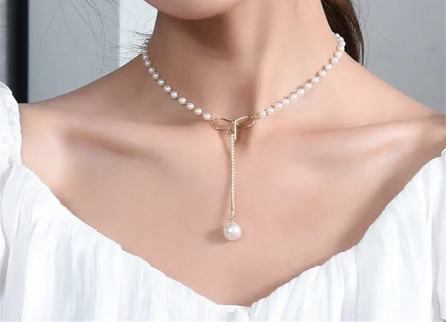 Graceful Flutter Pearl Necklace - Radiant Jewels Factory