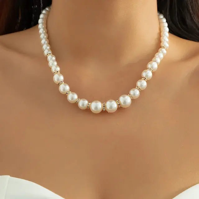 Glamorous Pearl Stacked Necklace (Variety)