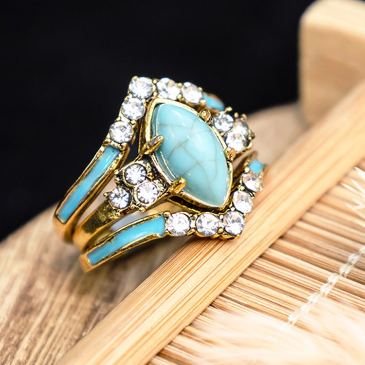 Turquoise Bliss Harmony Ring Ensemble