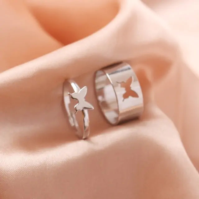 Chic Butterfly Charm Rings