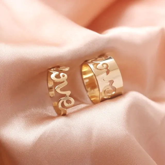 Chic Butterfly Charm Rings