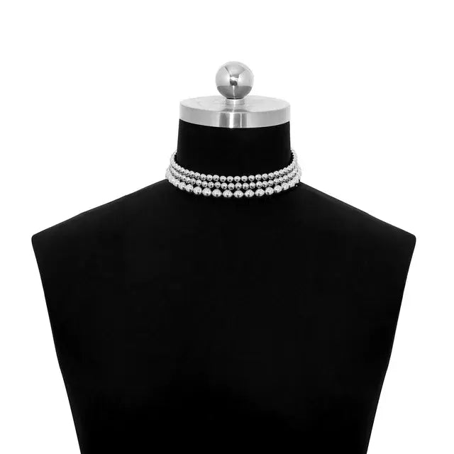 Glamorous Pearl Stacked Necklace (Variety)