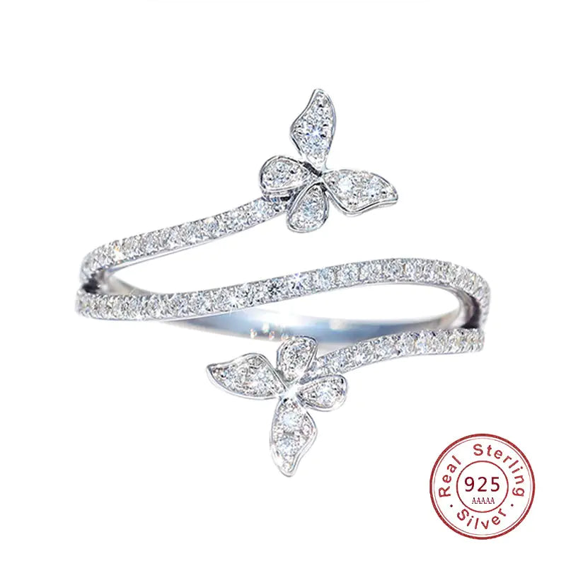 Whimsical Twin Butterfly Rings