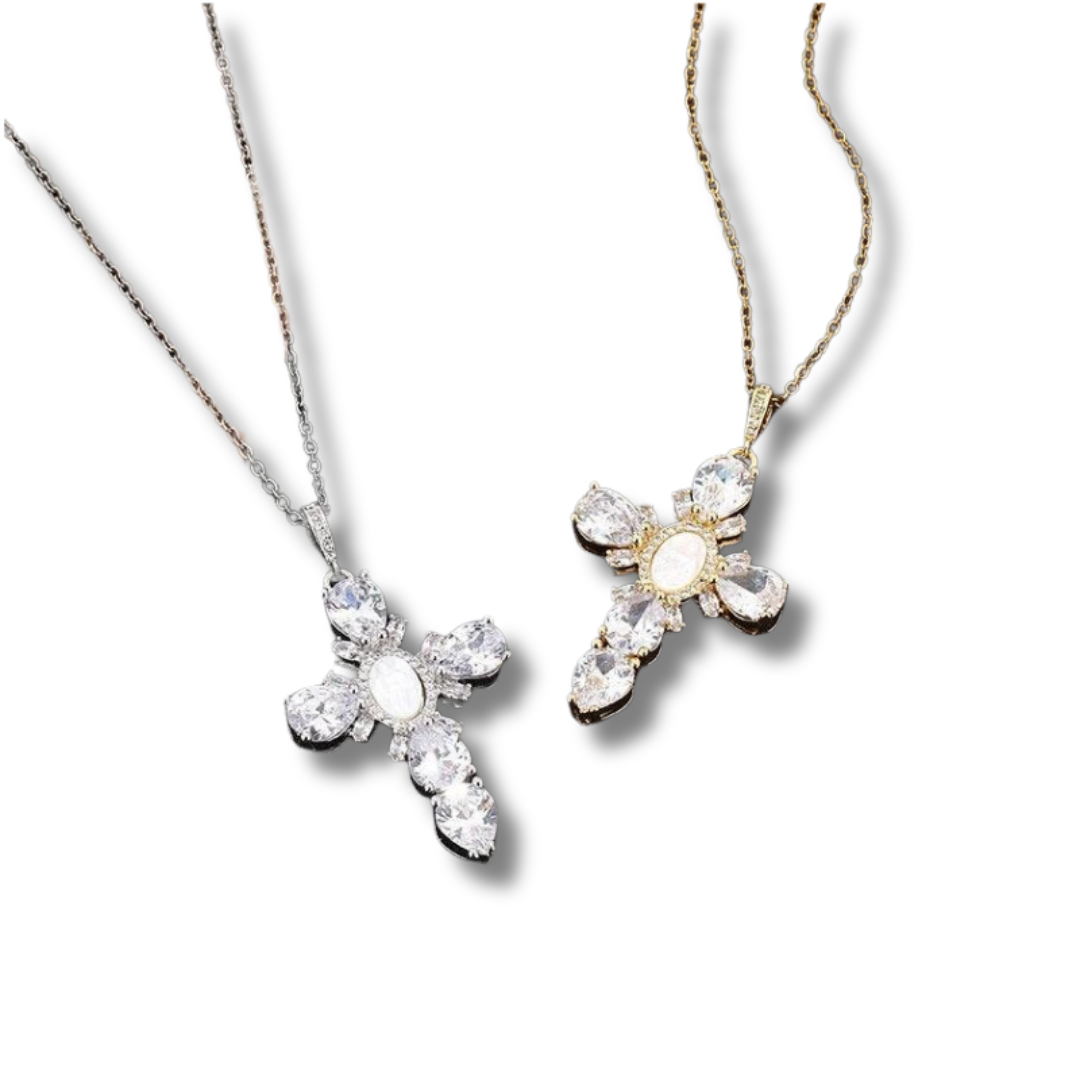 Divine Sparkle Cross Necklace