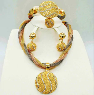 Opulent Gold Elegance Jewelry Set