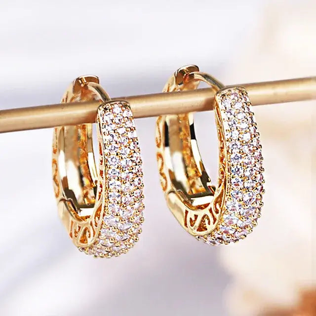 Elegant Dazzling Hoop Earrings