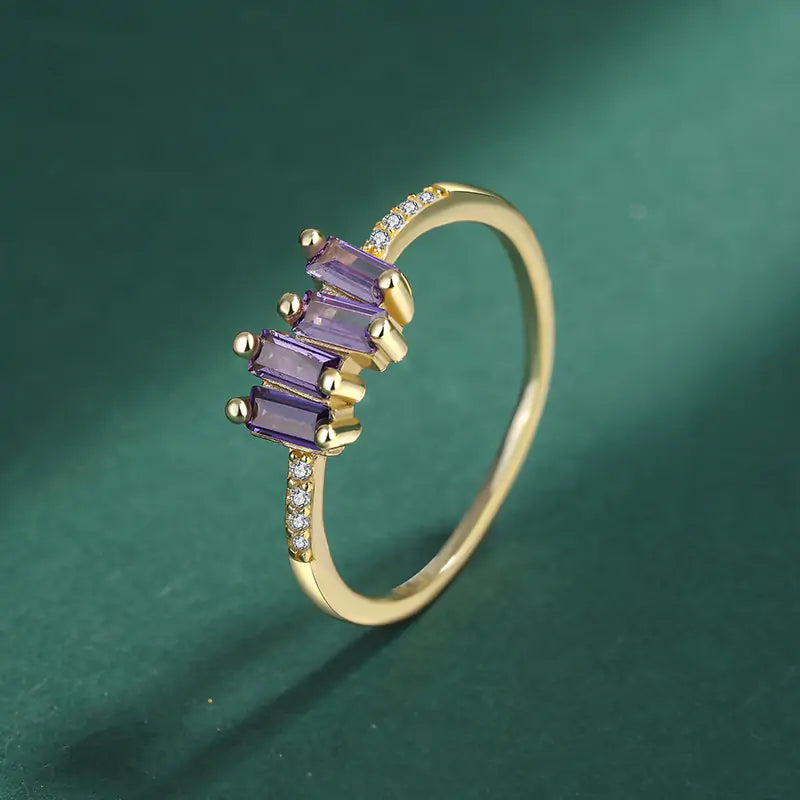 Regal Baguette Amethyst Bands