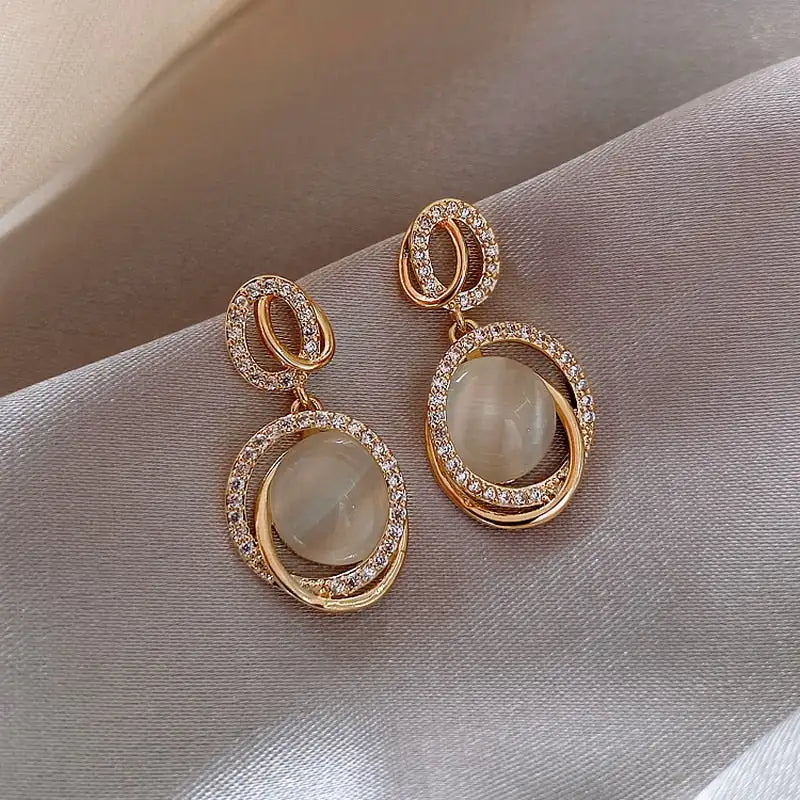 Radiant Golden Orb Earrings