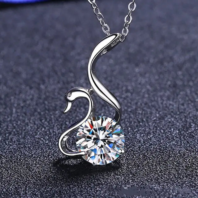 Diamondique Swan Necklace