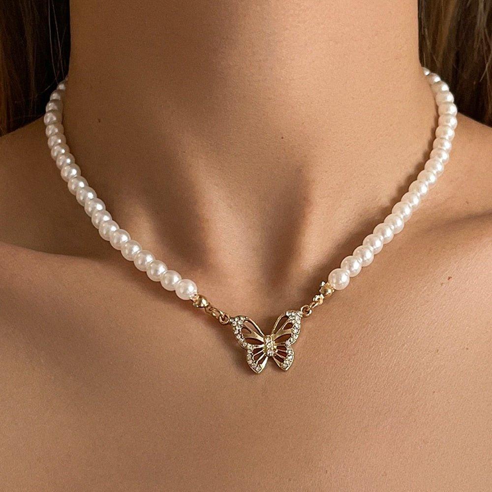 Graceful Flutter Pearl Necklace - Radiant Jewels Factory