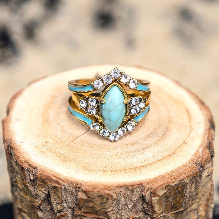 Turquoise Bliss Harmony Ring Ensemble