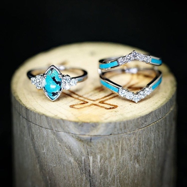 Turquoise Bliss Harmony Ring Ensemble