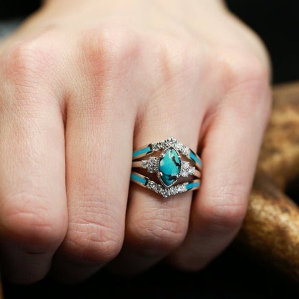 Turquoise Bliss Harmony Ring Ensemble