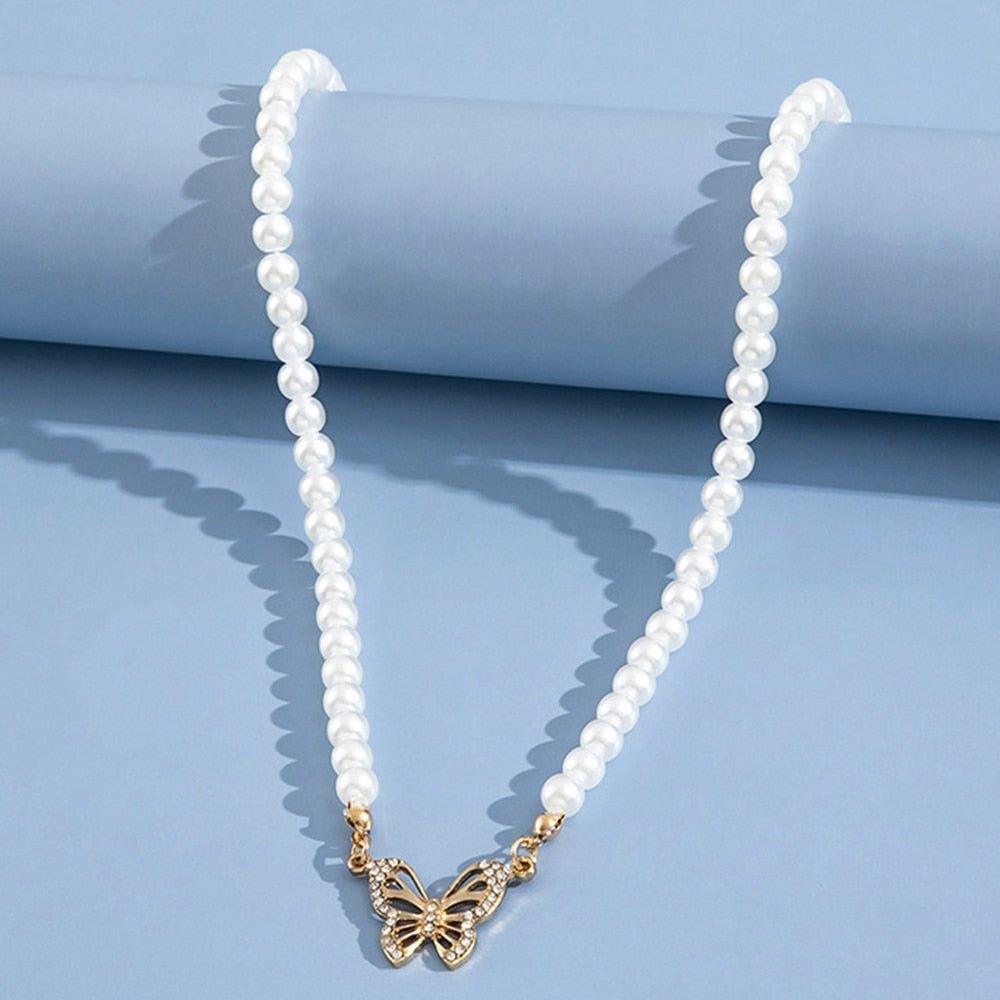 Graceful Flutter Pearl Necklace - Radiant Jewels Factory