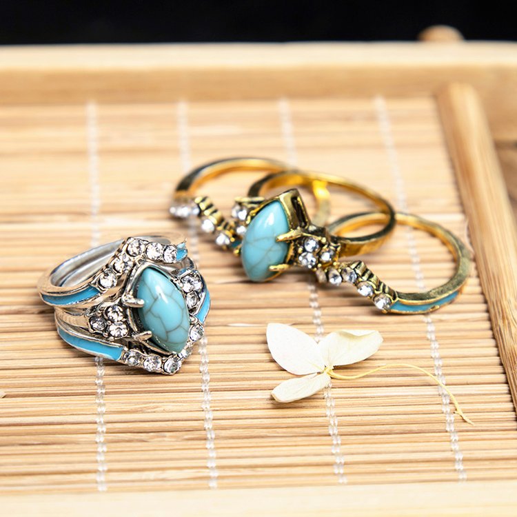 Turquoise Bliss Harmony Ring Ensemble