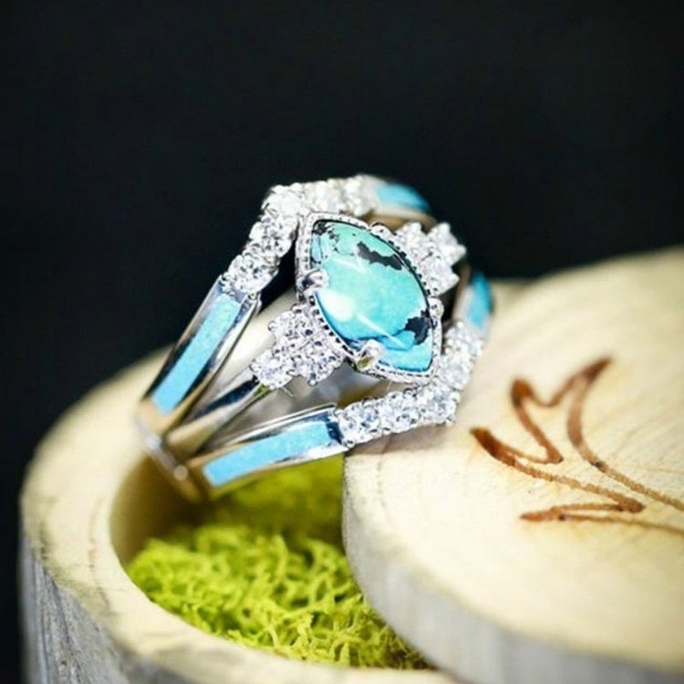 Turquoise Bliss Harmony Ring Ensemble