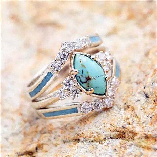 Turquoise Bliss Harmony Ring Ensemble