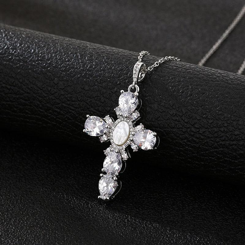 Divine Sparkle Cross Necklace - Radiant Jewels Factory