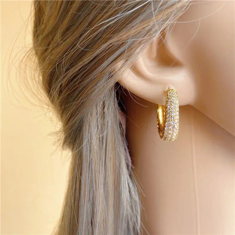 Elegant Dazzling Hoop Earrings