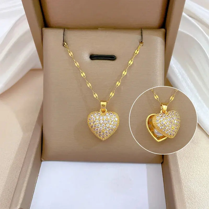 Opulence Heart Pearl Necklace