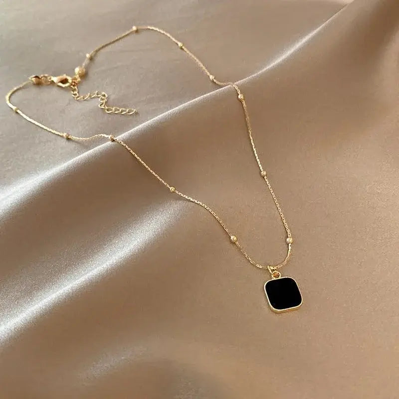 Obsidian Square Elegance Necklace