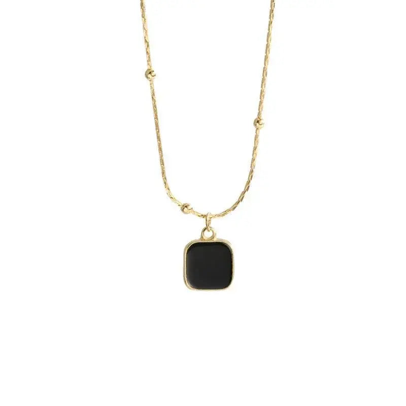 Obsidian Square Elegance Necklace