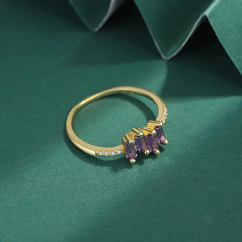 Regal Baguette Amethyst Bands