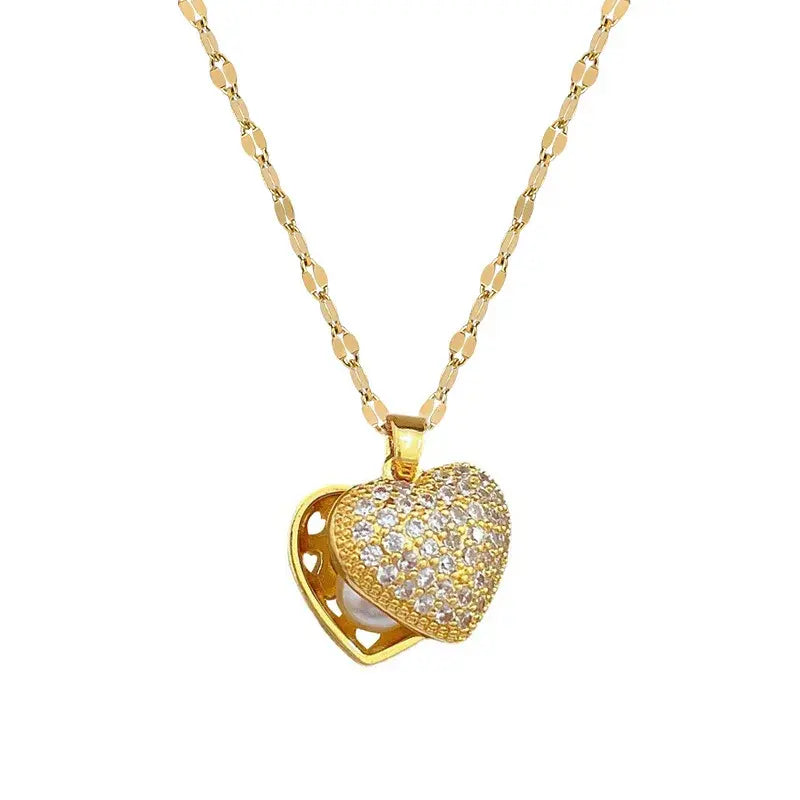 Opulence Heart Pearl Necklace