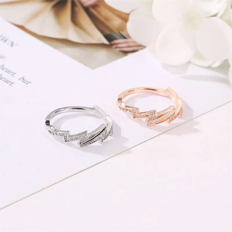 Radiant Lightning Spark Rings