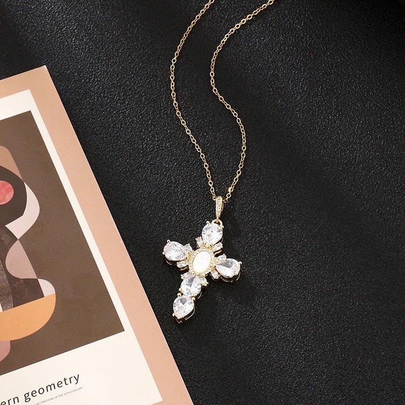 Divine Sparkle Cross Necklace - Radiant Jewels Factory