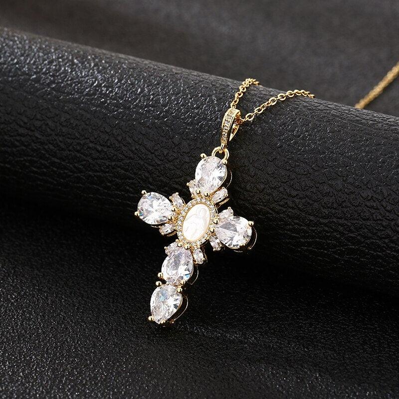 Divine Sparkle Cross Necklace - Radiant Jewels Factory