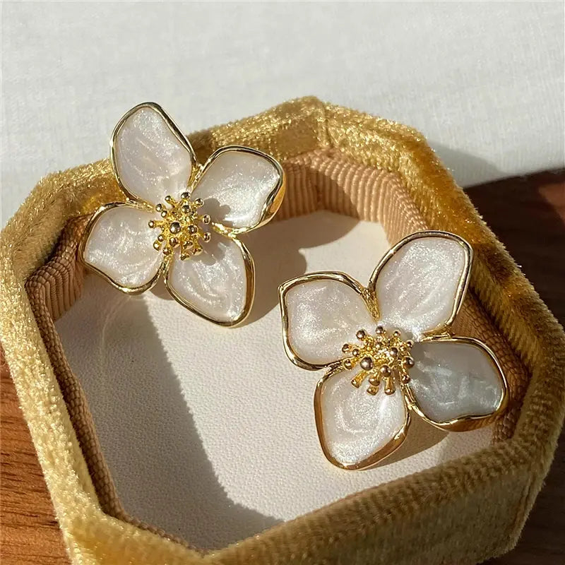 French-Inspired Vintage Floral Earrings