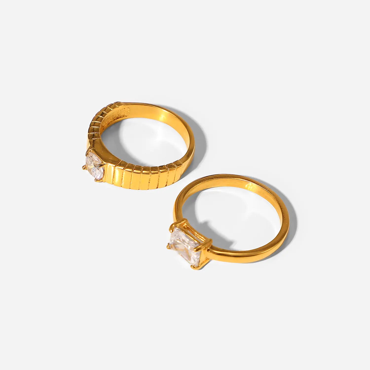 Golden Cascade Stacking Rings