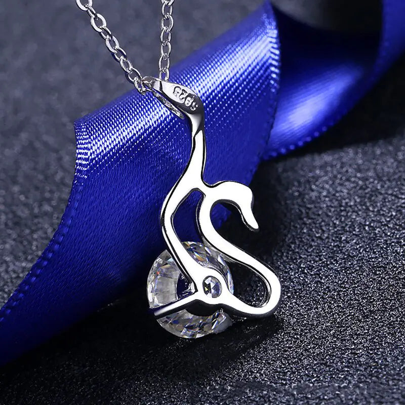 Diamondique Swan Necklace