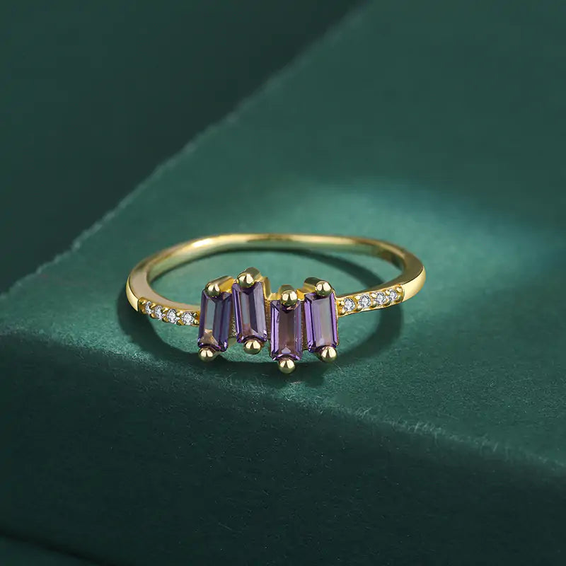 Regal Baguette Amethyst Bands