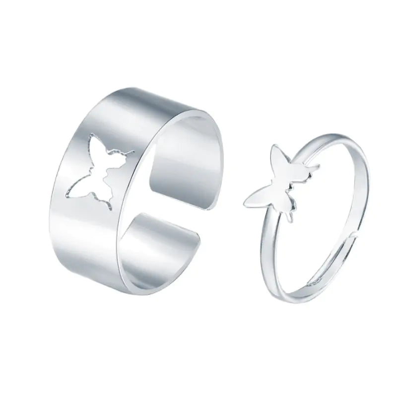 Chic Butterfly Charm Rings